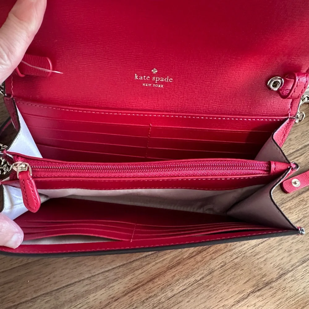 NWT - Kate Spade Convertible Candied Cherry Darcy Chain Wallet Crossbody - Picture 5 of 14
